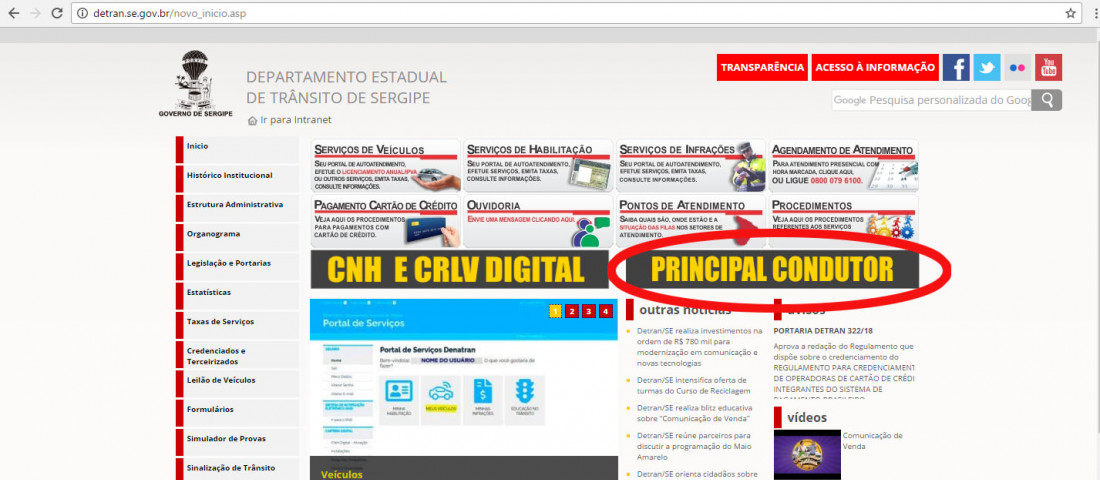 Detran/SE orienta sobre indicação do principal condutor
