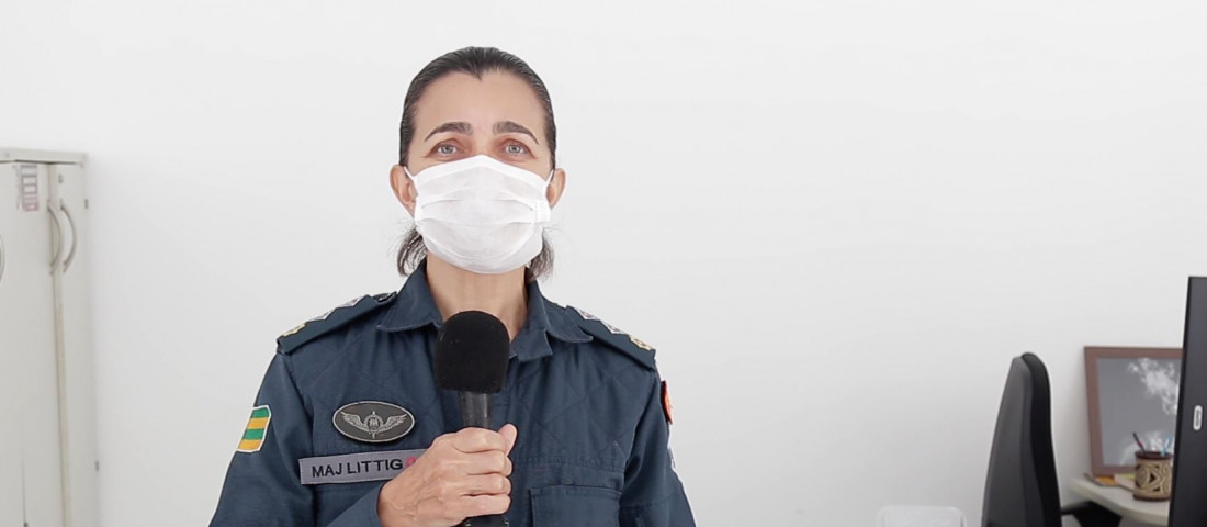 Major Adriana Littig: "Nesses 20 anos de Proerd, nós conseguimos atingir mais de 83 mil crianças somente com um dos currículos do programa. Se formos levar em conta todas as outras atividades que fazemos, esse número se eleva a muito mais." (Foto: Ascom/SSP)