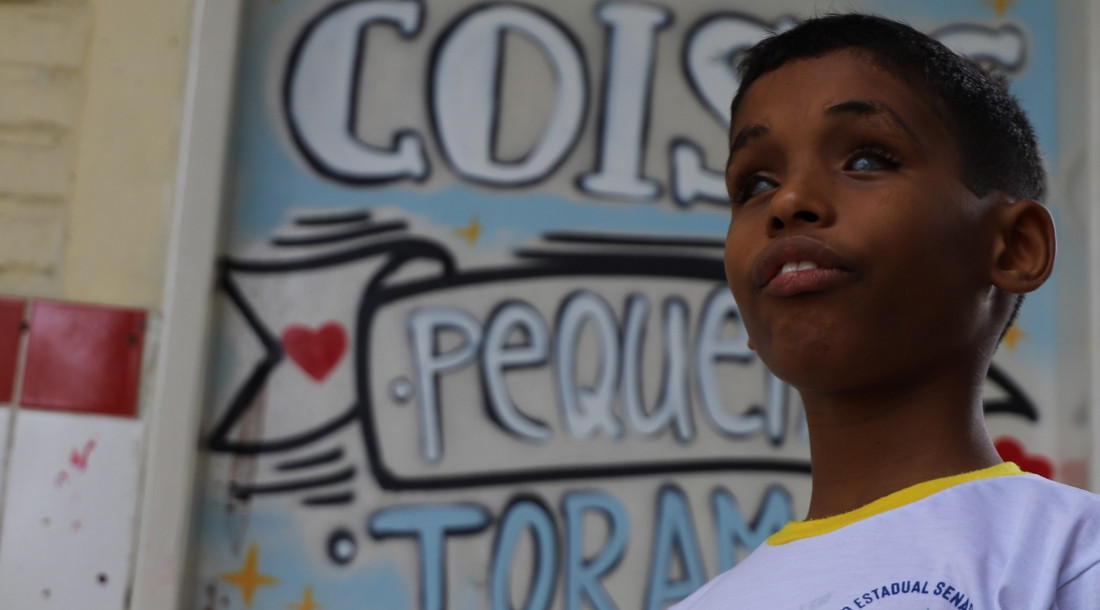 No Colégio Estadual Senador Leite Neto, Rafael Cayan Nascimento se destaca por ser um aluno participativo dentro e fora da classe /Fotos: Arthur Dias