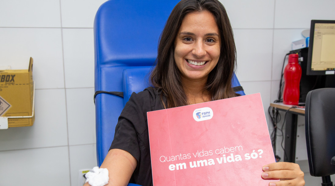 Luiza Vieira escolheu o Hemose para realizar sua primeira doação / Foto: Igor Matias