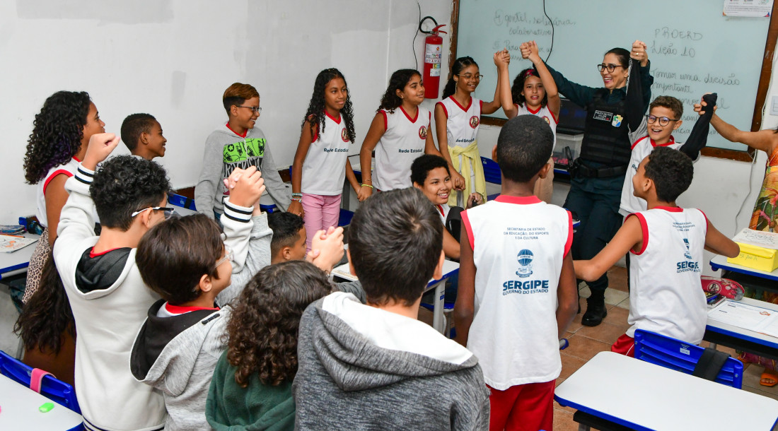 Proerd atua para promoção da cultura de paz e escolhas conscientes de estudantes sergipanos / Foto: Erick O'Hara
