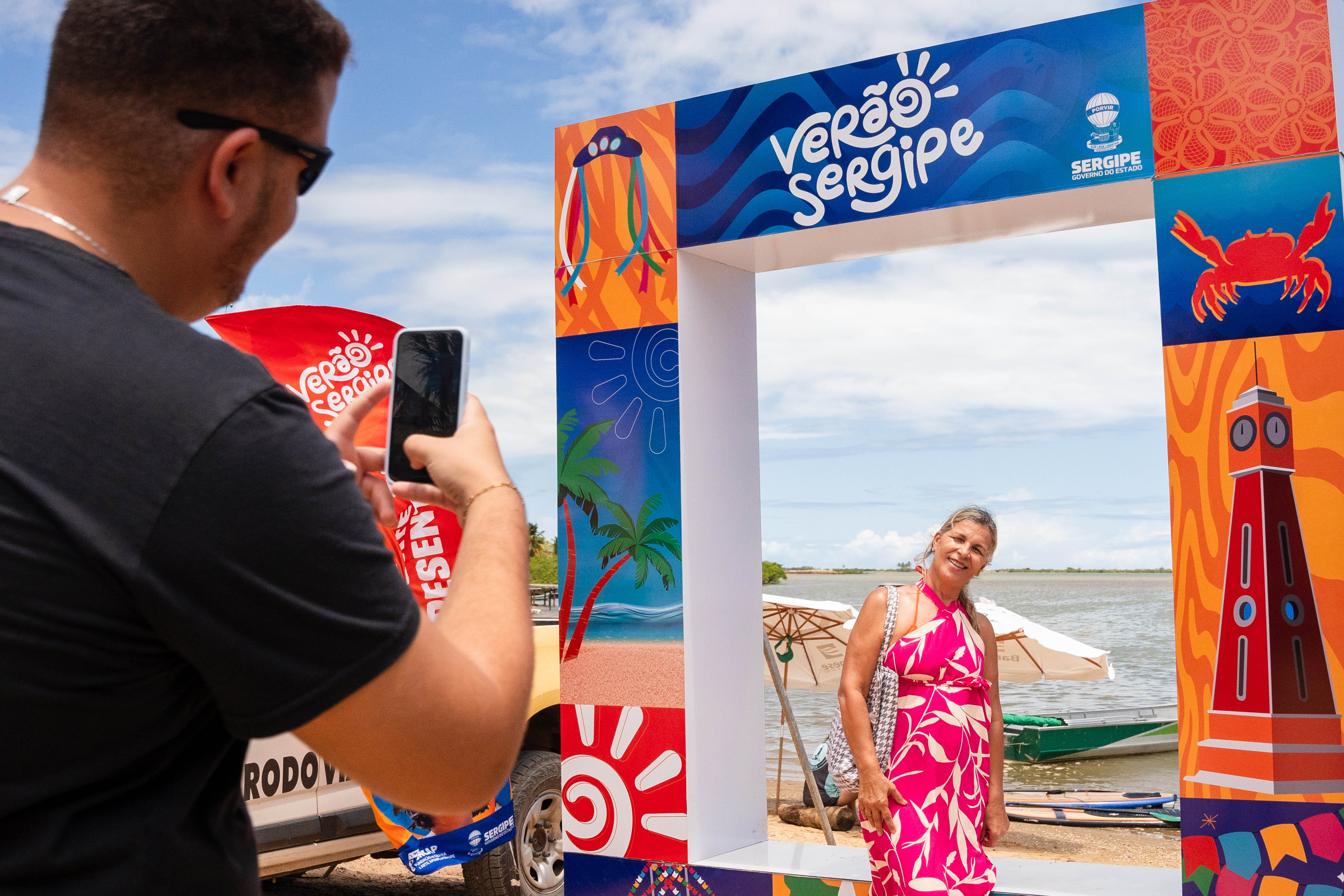 Quem não foi competir ou participar das atividades físicas aproveitou para registrar um click no espaço do Verão Sergipe 2025