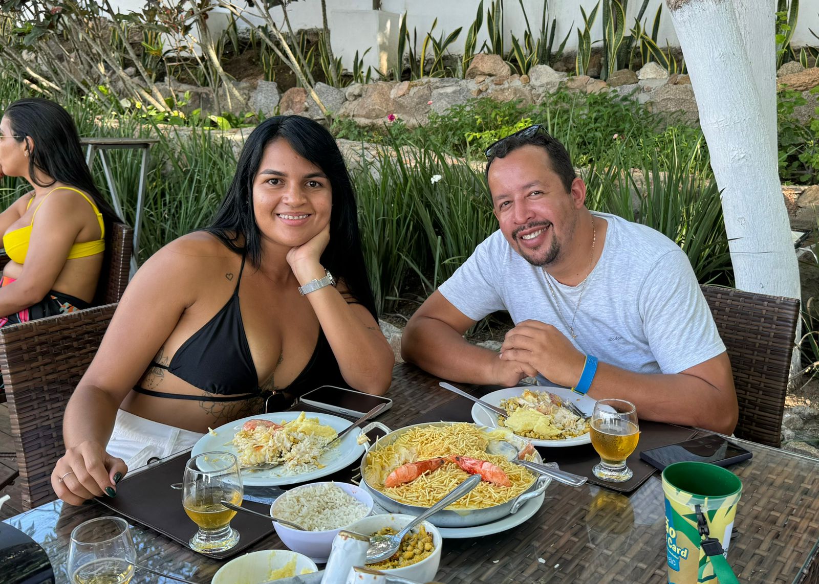Leandro Pereira e Aline Oliveira, casal de turistas da Bahia, escolherma Canindé como destino para as férias / Foto: Ascom Seteem
