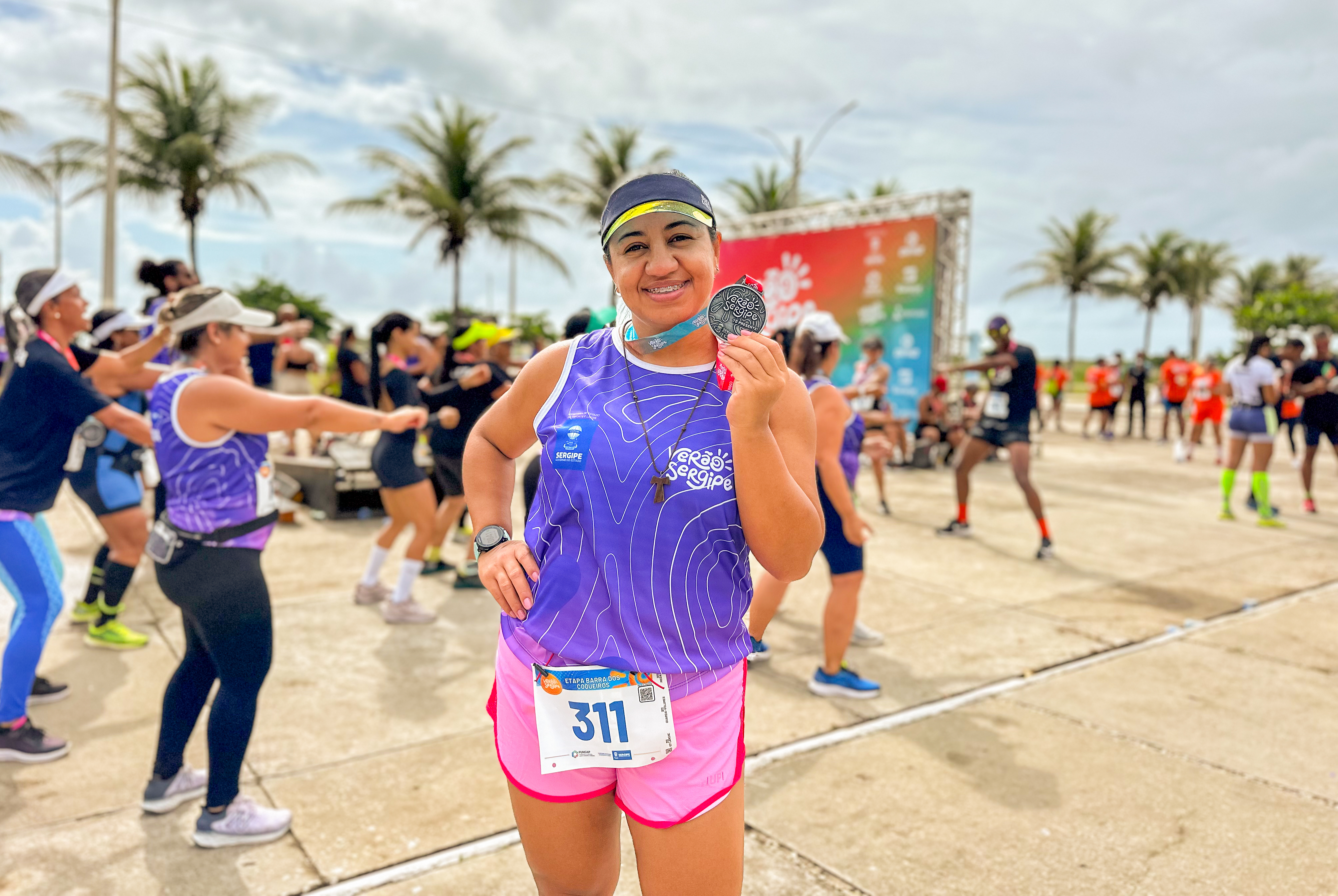 Após corrida, Keyla Riany participou do aulão de fitdance/Foto: hennifer Laruska