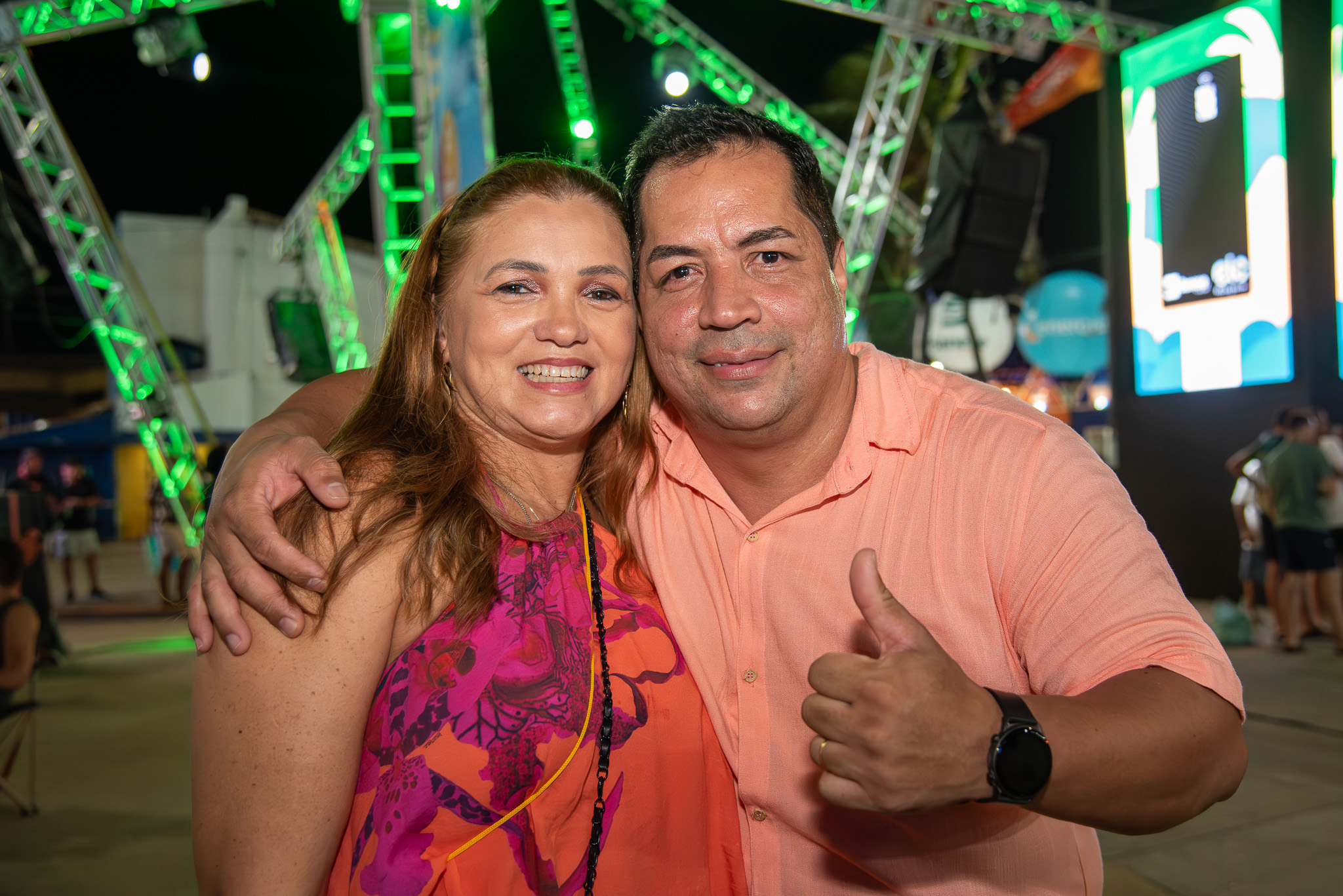 A tranquilidade e diversidade da programação também foram atrativos para o casal Aline Ribeiro e Wagner/ Foto: Thiago Santos
