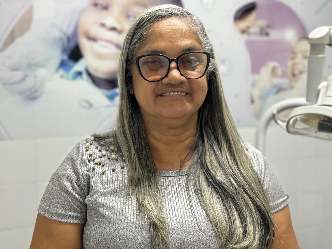 Também beneficiária do Ipesaúde, Maria Iraci destacou o atendimento recebido no Centro Odontológico / Foto: Ascom Ipesaúde