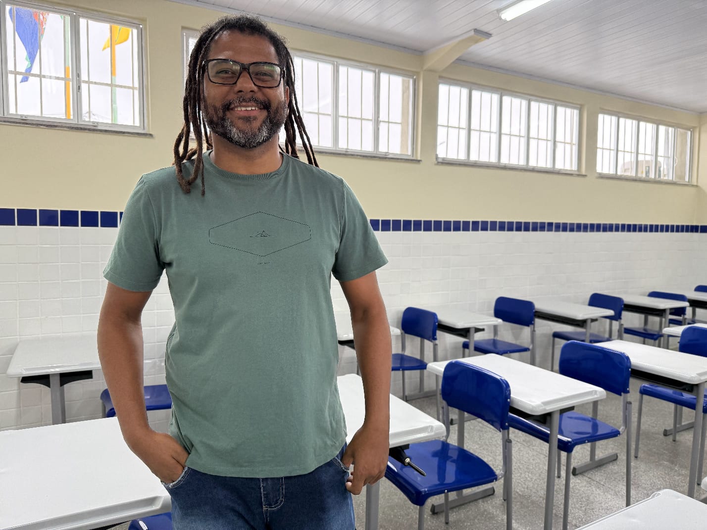 Professor de Educação Física da instituição, Erebet Souza. | Foto: Fernanda Carvalho