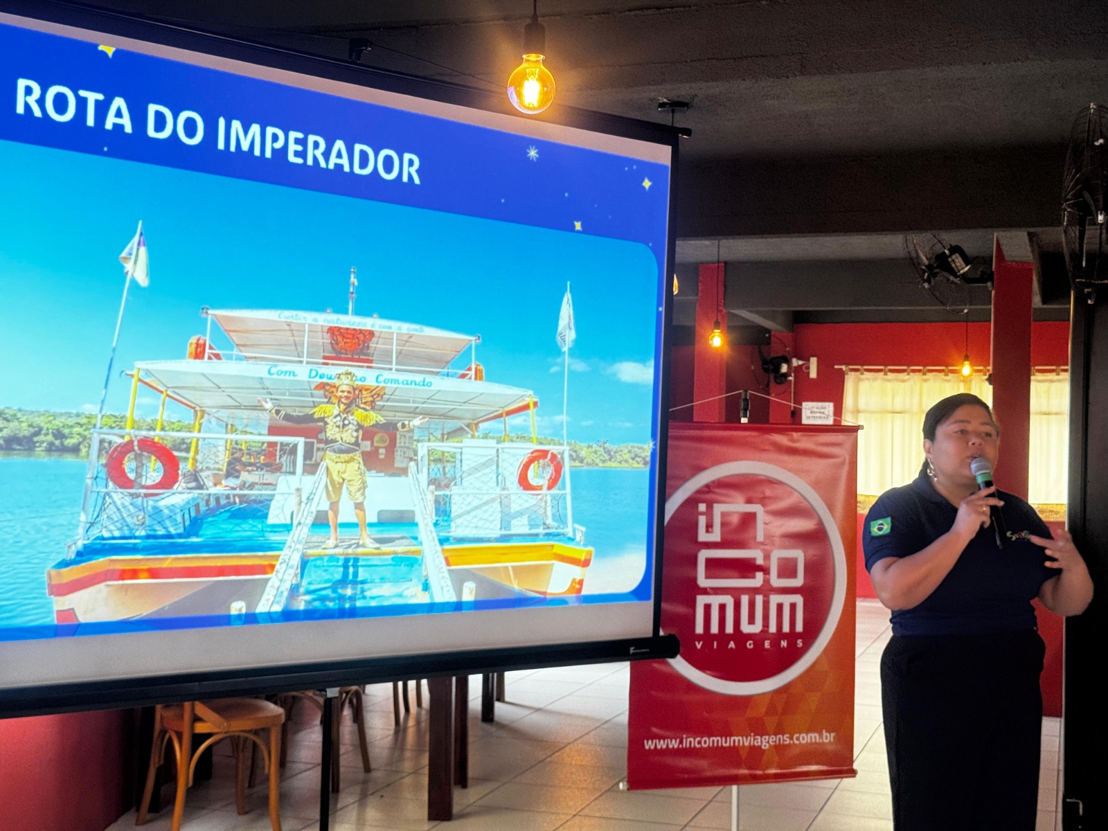 Potencial turístico de Sergipe foi apresentado na capacitação em Joinville pela guia de turismo e turismóloga Naime Melo, da ABIH/SE / Foto: Pietro Lobo/Setur