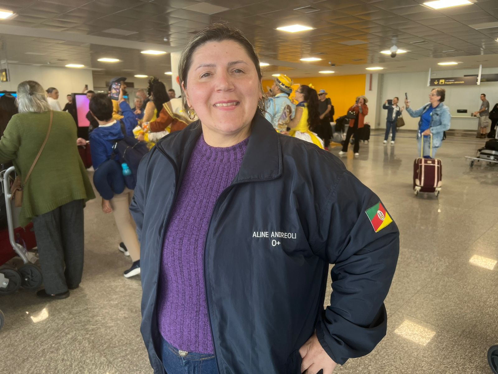 A agente de viagens Aline Andreoli, de Porto Alegre (RS), ficou impressionada com a acolhida ao desembarcar em Aracaju / Foto: Autimira Menezes/Setur
