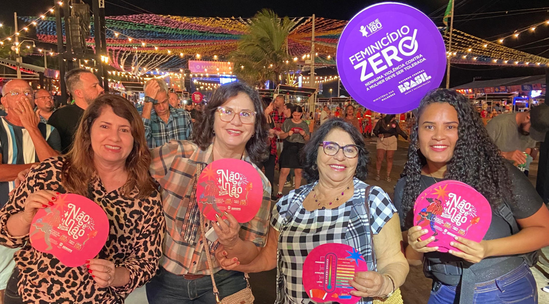 Cantoras destacam campanha ‘Não é não! Oxe!’ durante o ‘Quinta Delas’ e reforçam importância do respeito às mulheres//Fotos: Ascom/SPM