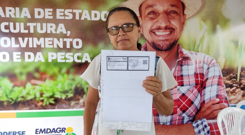 Beneficiária com o Cadastro de Agricultura Familiar