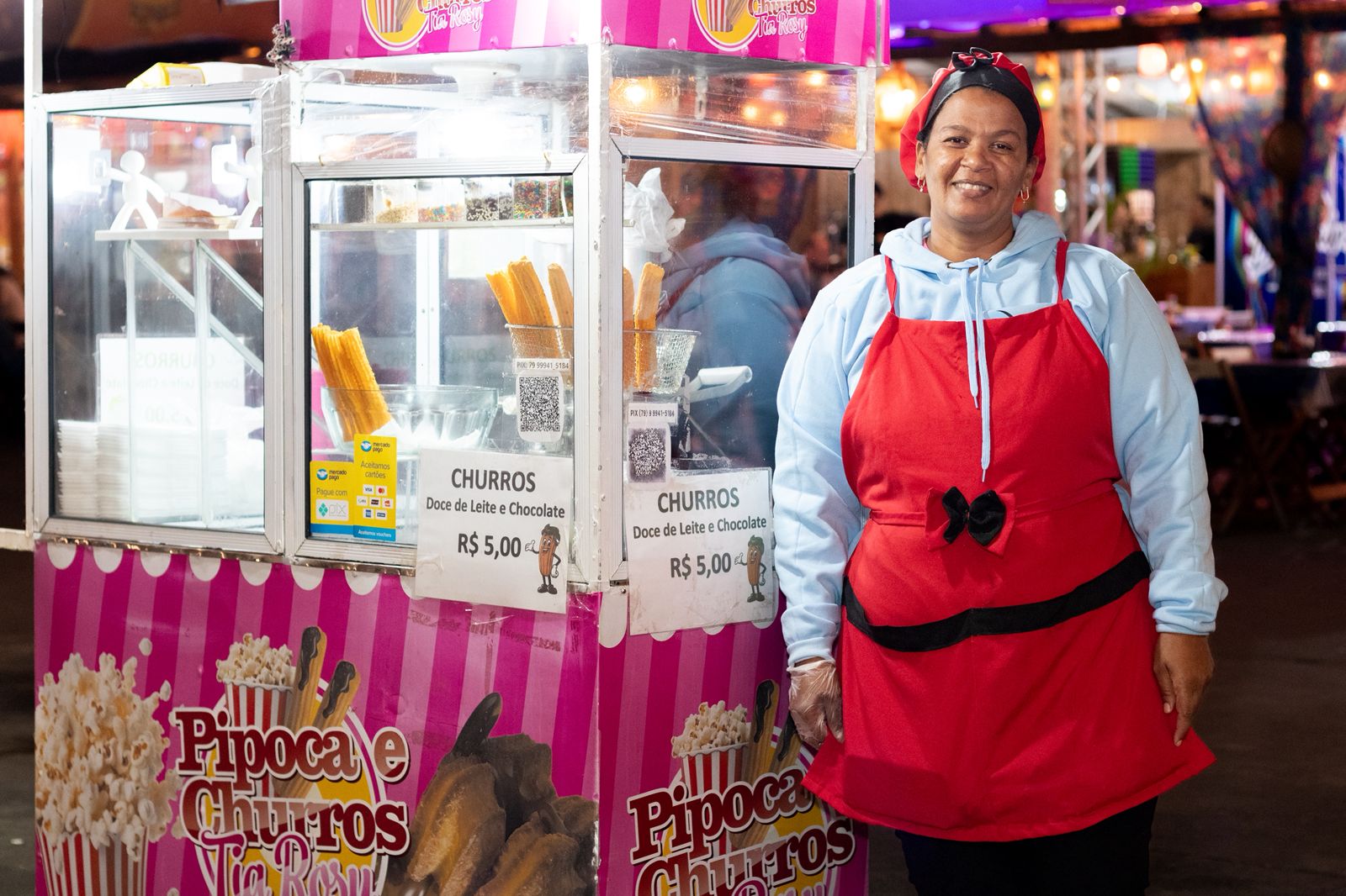 A vendedora ambulante Rosineide da Silva Nascimento foi mais uma a aprovar a iniciativa da SES / Foto: Mário Sousa/SES