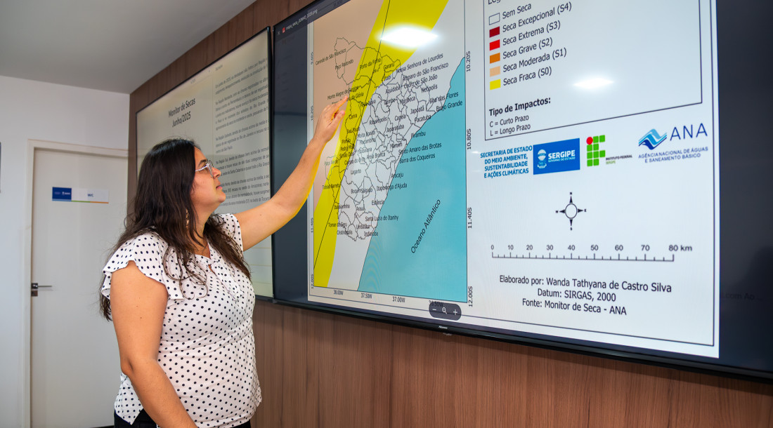 Mapa mensal apresenta a situação da seca nas unidades federativas, com dados da ANA / Foto: Thiago Santos