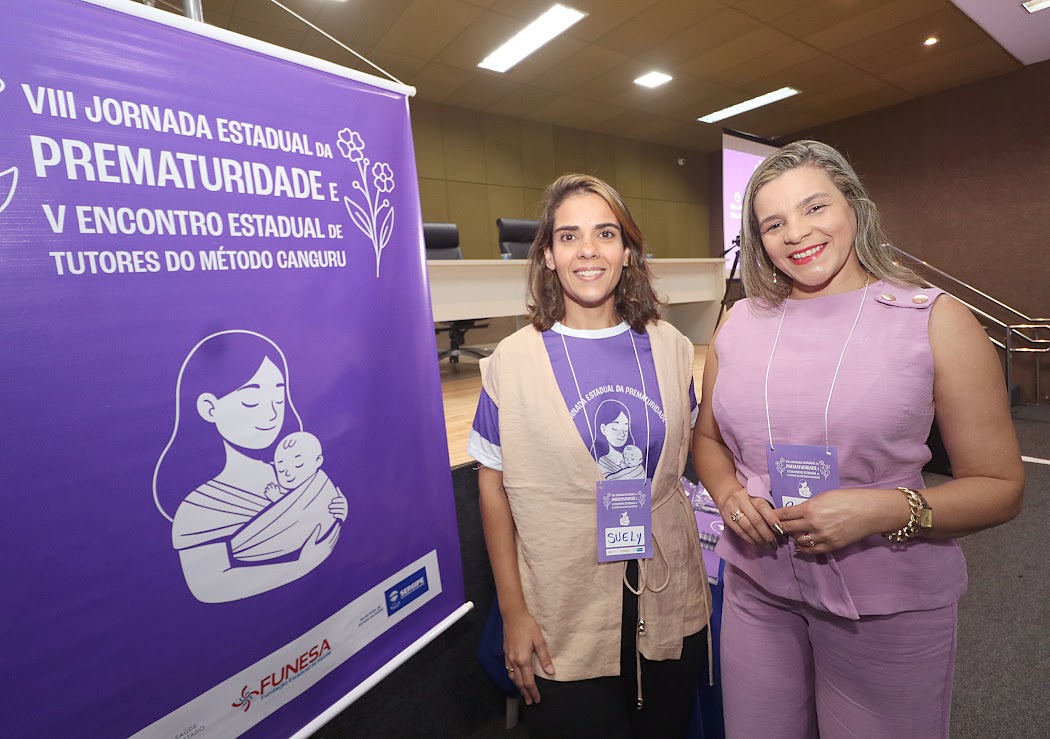 A referência técnica da Rede Materna e Infantil da Daes/SES, Suely Lisboa, e a enfermeira e representante do Hospital e Maternidade Santa Isabel, Cristiane Neves