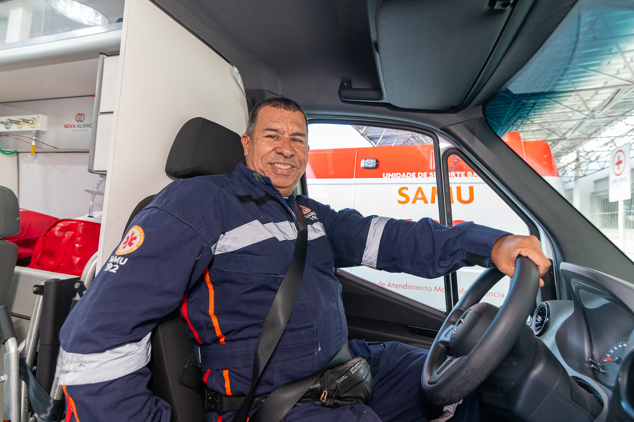 O condutor do Samu Marcelo Cristiano dos Santos afirma que a lei de isonomia trouxe justiça e reconhecimento aos profissionais / Foto: Thiago Santos