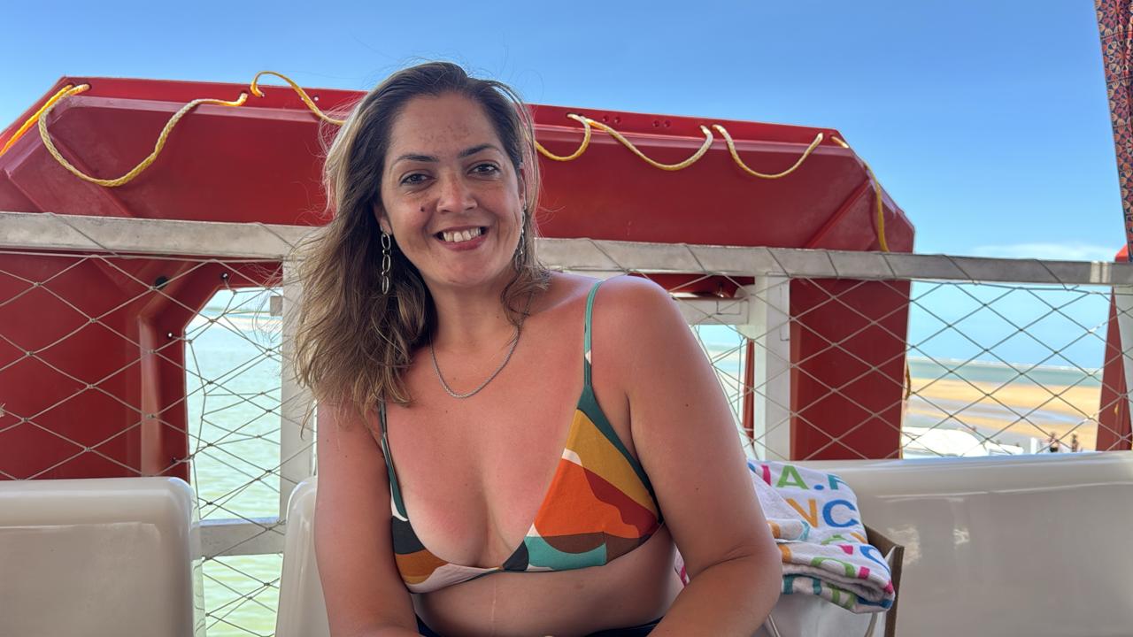 Adriana Alves, da Agaxtur: “Estou simplesmente encantada com a culinária, com os passeios, em especial, com o Cânion de Xingó” / Foto: Eva Ramos/Setur