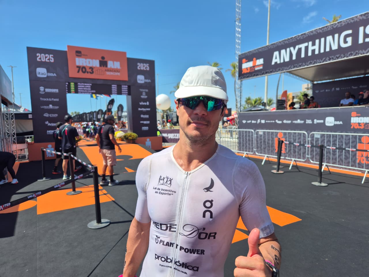 O campeão do Ironman 70.3 Aracaju, Fernando Toldi, elogiou a capital sergipana e considerou a prova impecável e bem-organizada / Foto: Matheus Moura/Setur