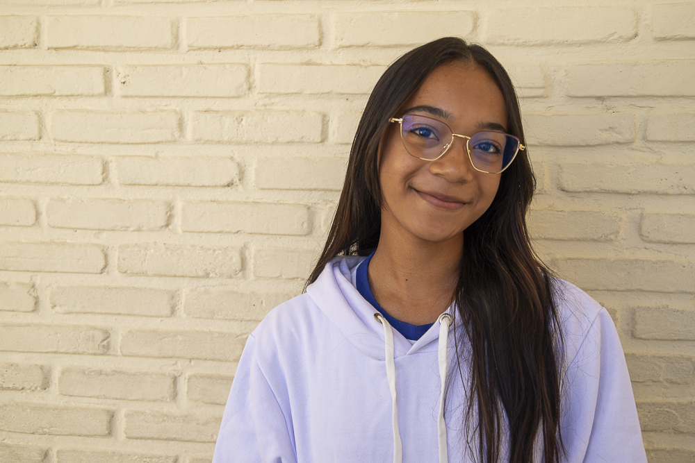 Aluna Laysla Santana dos Santos, do Centro de Excelência Poeta Garcia Rosa