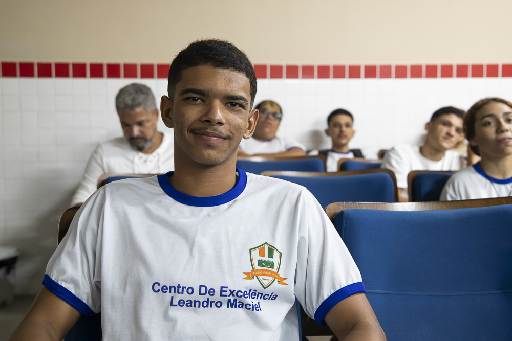 Estudante Luís Daniel Souza Santos, do Centro de Excelencia Leandro Maciel