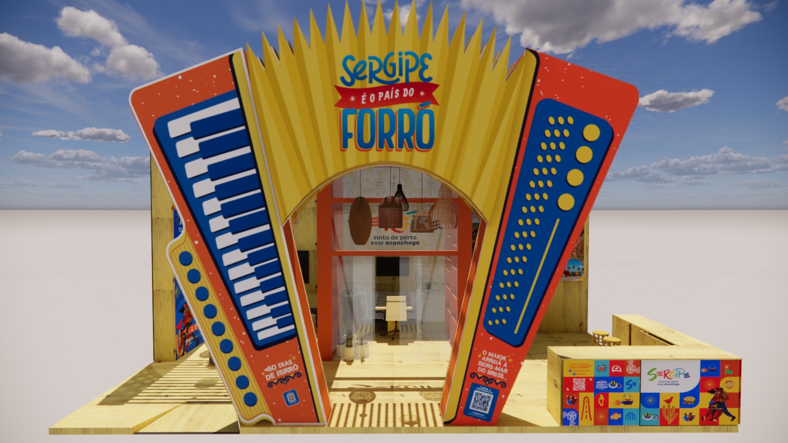 Novo estande de Sergipe na WTM 2026 é inspirado essencialmente nos festejos juninos / Foto: Perspectiva
