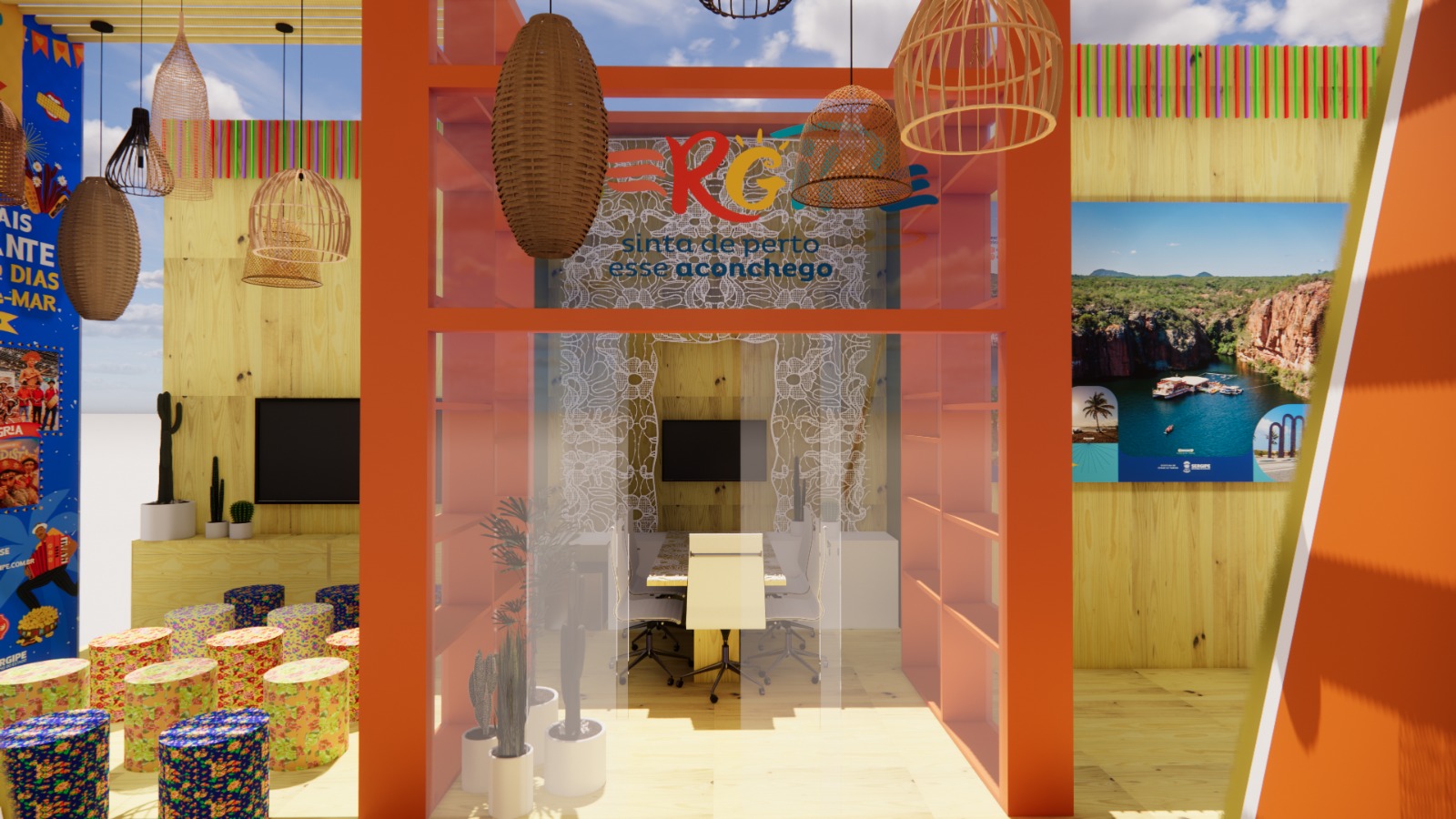 Sala de reuniões também foi projetada para rodadas de negócios com operadoras e companhias aéreas / Foto: Perspectiva