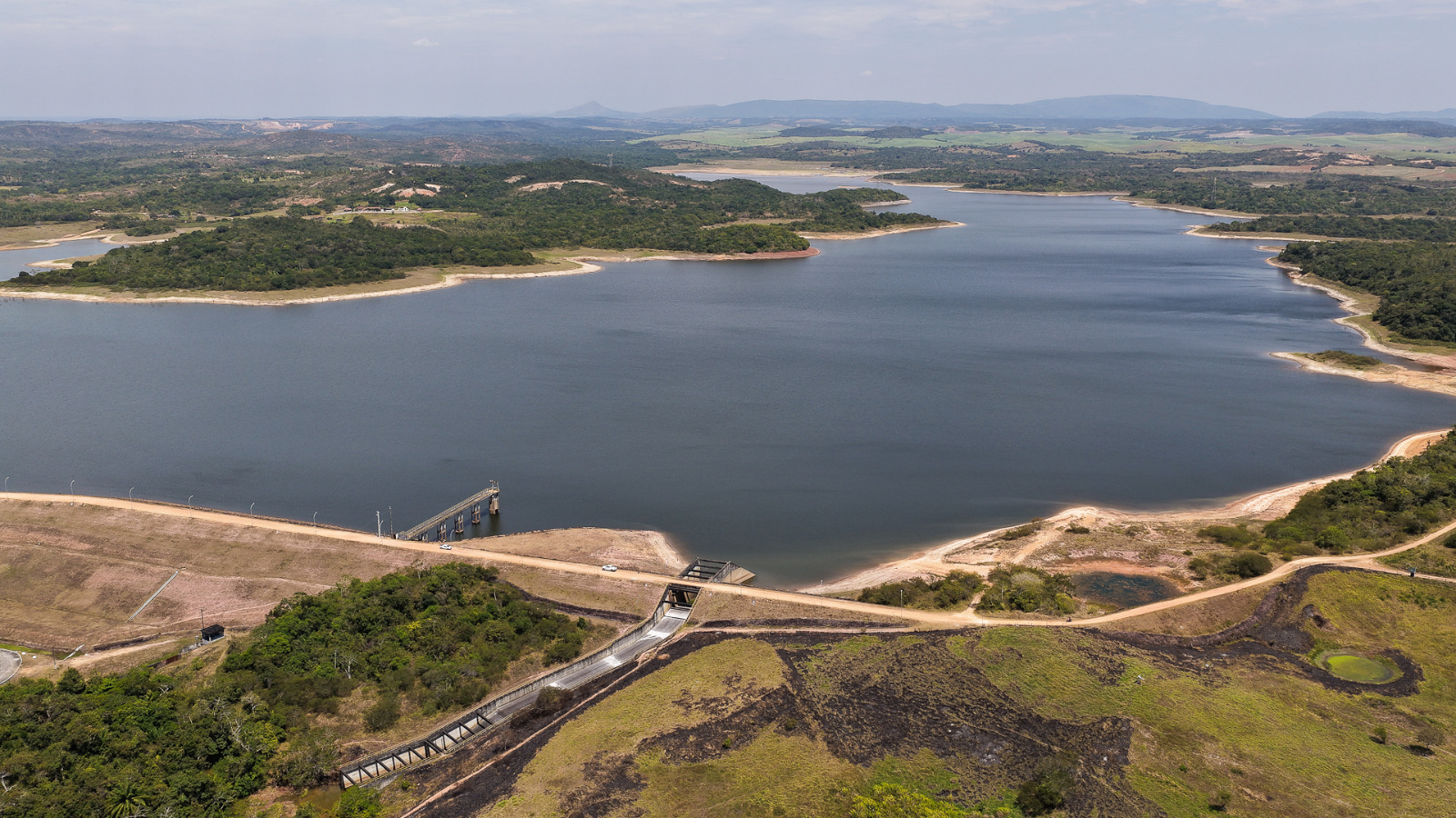 Reservatório da Barragem Jaime Umbelino chegou ao nível de 28,6% do volume útil / Foto: Marcos Rodrigues